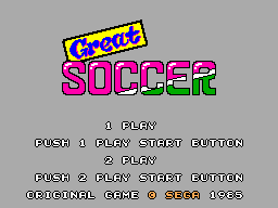 Great Soccer title screen for Sega Master System